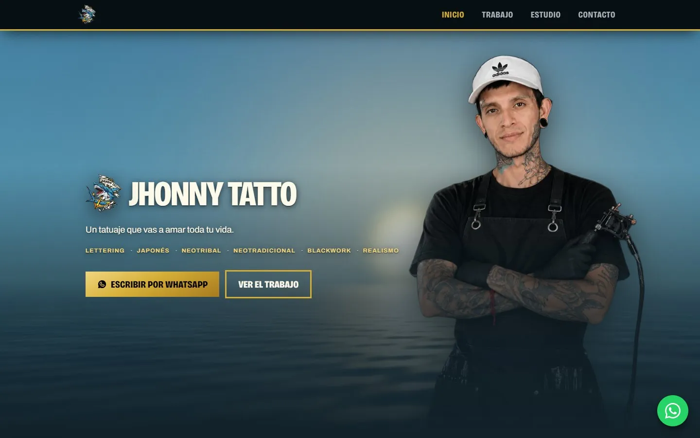 Página web de Jhonny Tatto, hecha por We Connect U